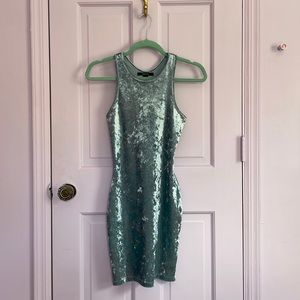 Forever 21 Mini Blue Velvet Dress